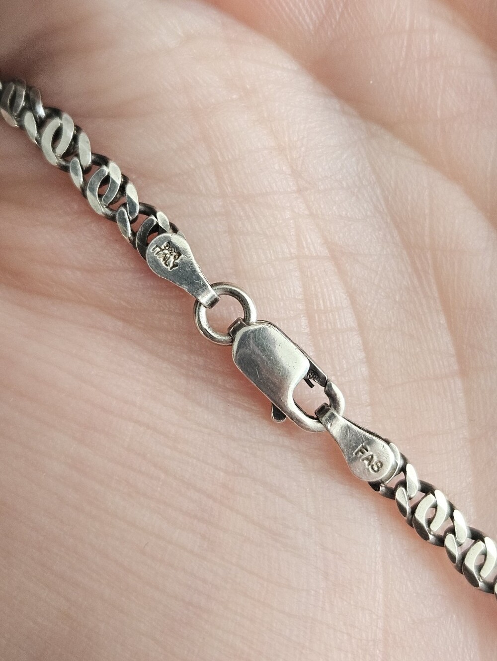 Vintage 18" Solid Sterling Silver Italian 925 Chain - Picture 3 of 9